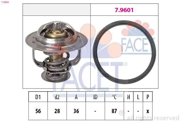 Термостат Mitsubishi Lancer IX (08-), Outlander II, III (06-) 1.8i, 2.0i, 2.4i (7.8828) Facet FACET 78828 (фото 1)