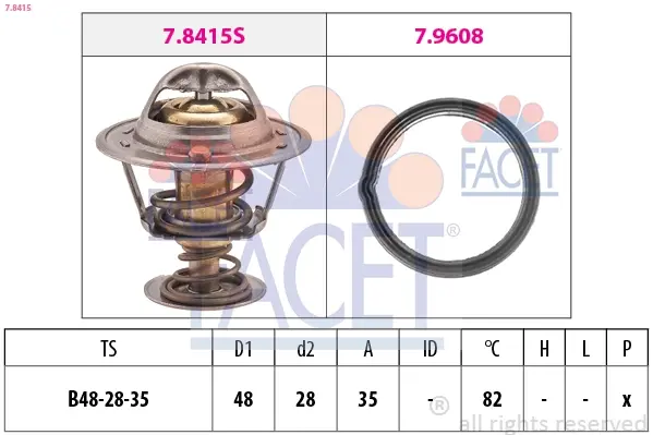 Термостат Hyundai Getz (02-), i10 (07-)/KIA Picanto (04-) 1.0i, 1.1i (7.8415) Fa FACET 78415 (фото 1)