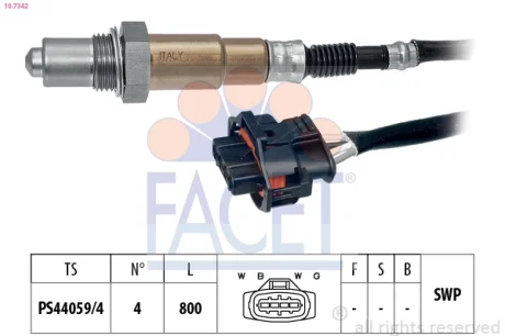 Датчик кислорода (лямбда-зонд) Opel Astra G, Vectra C 1.8 16V (10.7342) Facet FACET 107342