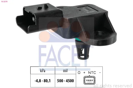 Датчик тиску наддуву (MAP) Citroen/Peugeot/Mini EP3, EP6 (10.3270) Facet FACET 103270