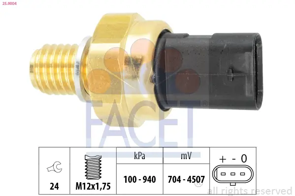 Датчик тиску оливи Opel Astra J, K, Insignia A, B (25.0004) Facet FACET 250004 (фото 1)