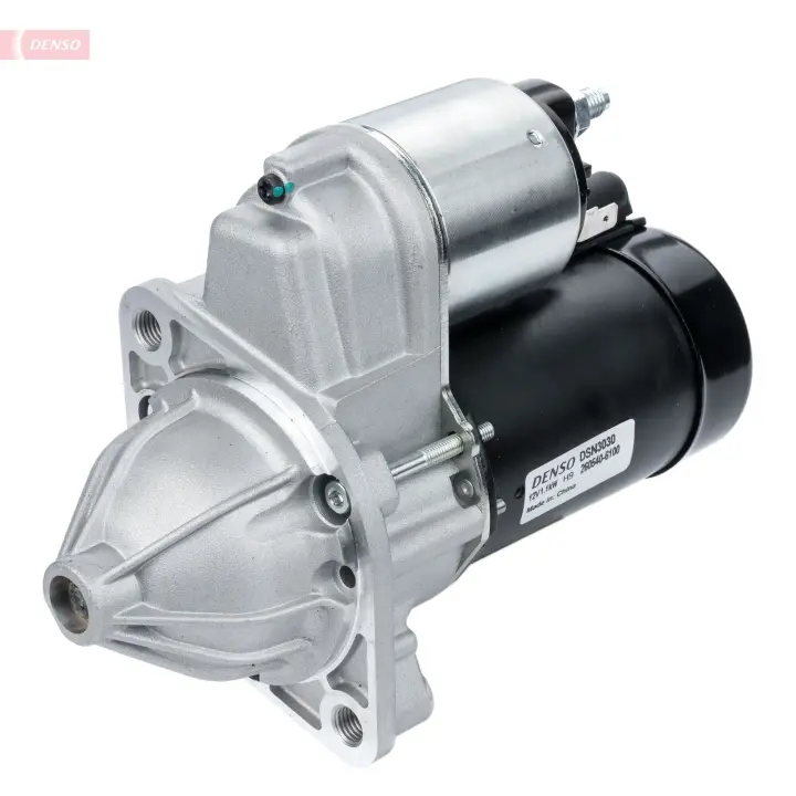 Стартер (12В, 1,1кВт, новий із заставою) HYUNDAI COUPE I, COUPE II, ELANTRA III, HIGHWAY, LANTRA II, MATRIX, TRAJET, TRAJET/MINIVAN, TUCSON, TUCSON/SUV KIA CARENS I, CERATO I 1.6-2.0LPG 11.95-12.10 DENSO DSN3030 (фото 1)