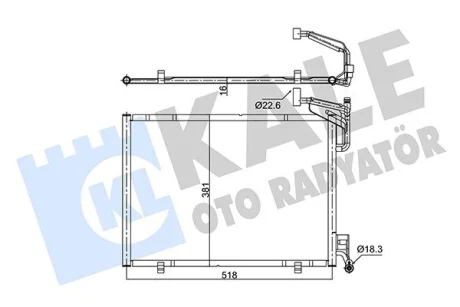 KALE FORD Радіатор кондиціонера (конденсатор) B-MAX 1.0 12-, FIESTA VI 1.0 12-, TRANSIT COURIER B460 1.0 14- Kale oto radyator 357315