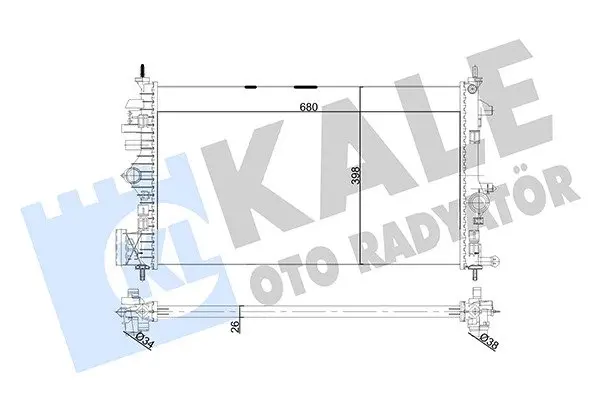 KALE OPEL Радіатор сист. охолодження двиг. INSIGNIA A 1.6/2.0CDTi 14- Kale oto radyator 355650 (фото 1)