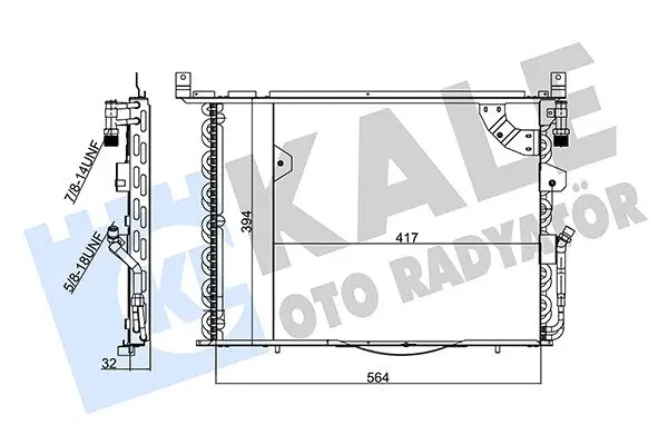 KALE DB Радіатор кондиціонера W201 88- Kale oto radyator 354070 (фото 1)