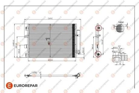 Радіатор кондиціонера C-MAX/FOCUS/TRANSIT 1.0-1.6 12- Eurorepar 1679997380