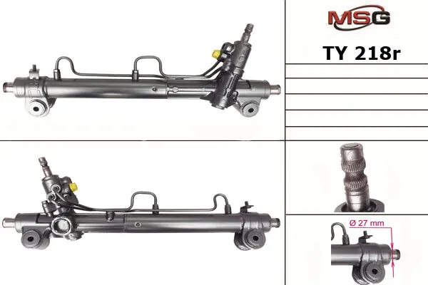 Рульова рейка з ГПК Camry/ES 01-06 (відновлений з KOYO) MSG TY218R (фото 1)