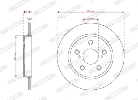 Комплект гальмівних дисків (2 шт) задн TOYOTA COROLLA 1.5/1.6 01.19- FERODO DDF3174C