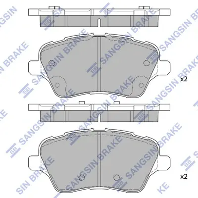Колодки гальмівні передні (131.6*59.8*16.5) Ford B-MAX (12-), Fiesta VI (12-), Ford Ttransit Courier (14-) HI-Q Hi-Q (SANGSIN) SP1811 (фото 1)