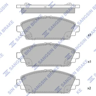 Колодки гальмівні передні Honda ACCORD VII (CG,CK) (-02), Civic (02-) HI-Q Hi-Q (SANGSIN) SP1572