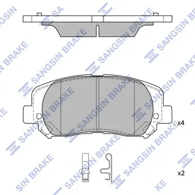 Колодки гальмівні передні Chrysler 200 (15-), Jeep Cherokee (21-)/Mazda CX-5 (11-) HI-Q Hi-Q (SANGSIN) SP4020 (фото 1)