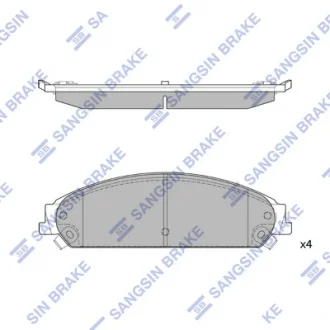 Колодки гальмівні передні Chrysler 300 (11-), Dodge Charger (11-) HI-Q Hi-Q (SANGSIN) SP1509