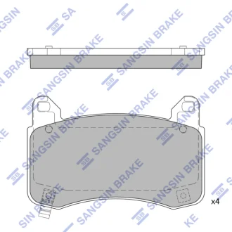 Колодки тормозные передние Tesla MODEL 3 (17-), MODEL Y (20-) Hi-Q (SANGSIN) SP2988