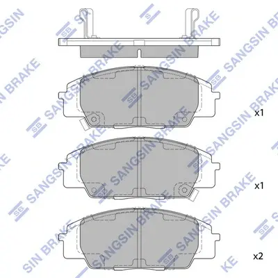 Колодки гальмівні передні Honda Civic (06-) HI-Q Hi-Q (SANGSIN) SP1434 (фото 1)