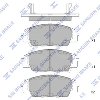 Колодки гальмівні передні Honda Civic (06-) HI-Q Hi-Q (SANGSIN) SP1434