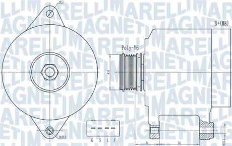 MITSUBISHI Генератор ASX 1.8, 2.0 10-, LANCER VIII 1.8, 2.0 10-, CITROEN, PEUGEOT MAGNETI MARELLI 063732013010