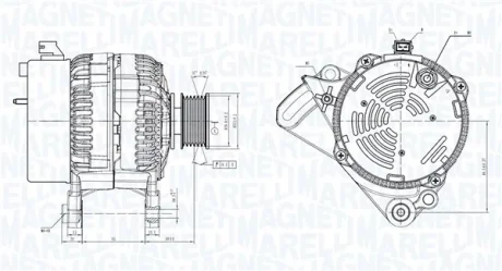 VW Генератор SEAT, SKODA 91- MAGNETI MARELLI 063730733010
