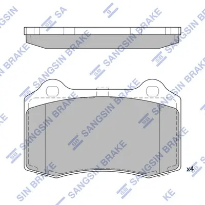 Колодки гальмівні передні Volvo S60 (04-), Peugeot 406 (-06) HI-Q Hi-Q (SANGSIN) SP1854 (фото 1)