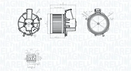 FIAT Вентилятор салона 500 07-, 500 C 09-, PANDA 03- MAGNETI MARELLI 069412778010