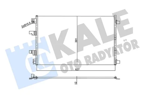 KALE NISSAN Радіатор кондиціонера (конденсатор) без осушувача QASHQAI / QASHQAI +2 I 1.6 dCi 11- Kale oto radyator 358755