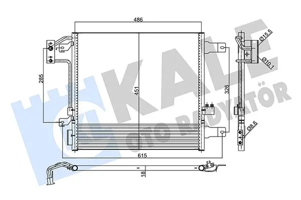 KALE JEEP Радіатор кондиціонера (конденсатор) WRANGLER III 2.8, 3.6, 3.8 07- (автомат) Kale oto radyator 358055 (фото 1)
