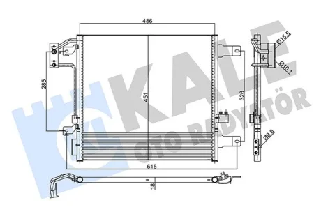 KALE JEEP Радіатор кондиціонера (конденсатор) WRANGLER III 2.8, 3.6, 3.8 07- (автомат) Kale oto radyator 358055