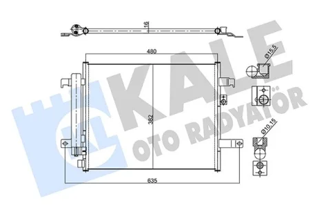 KALE MAZDA Радіатор кондиціонера (конденсатор) MX-5 1.5, 2.0 15- Kale oto radyator 358725