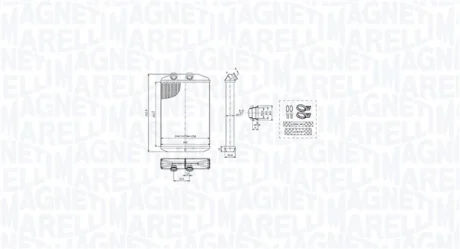 Радіатор пічки MERCEDES CITAN MIXTO (DOUBLE CABIN), CITAN (MPV), CITAN/MINIVAN (W415) NISSAN INTERSTAR, NV250, NV400 OPEL MOVANO B RENAULT KANGOO, KANGOO BE BOP 1.2-Electric 01.02- MAGNETI MARELLI 350218519000