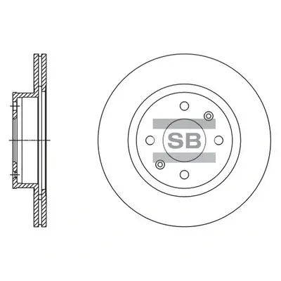 Диск гальмівний (кратно 2) передній (вентильований) Hyundai I10 (08-)(D=252.0mm) HI-Q Hi-Q (SANGSIN) SD1140 (фото 1)