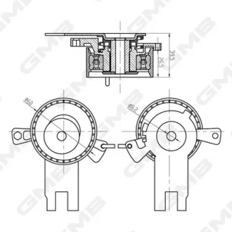 Натягувач ременя ГРМ Ford Focus II/Kuga I/Mondeo IV/S-Max/ Volvo C30/C70/S40/S60 (2.5T (Volvo B5254T/B5254T3/B5254T7), 2.4i (B5244S), 1.9/2.0 gasoline Volvo) GMB GTB0850
