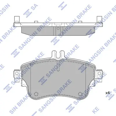 Колодки гальмівні передні MB A-CLASS (W176) (13-), MB B-CLASS (W246,W242) (11-) HI-Q Hi-Q (SANGSIN) SP1972 (фото 1)