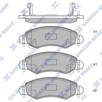Колодки гальмівні передні Opel Agila (A) (-07), Subaru Justy III (G3X) (-07), Suzuki Ignis II (03-) HI-Q Hi-Q (SANGSIN) SP1601