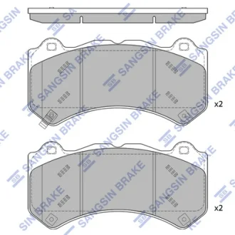 Колодки гальмівні передні Jeep Grand Cherokee (12-), Dodge Durango (18-) HI-Q Hi-Q (SANGSIN) SP1990