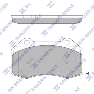 Колодки гальмівні передні Renault Clio III (06-), Megane II, III HI-Q Hi-Q (SANGSIN) SP1877