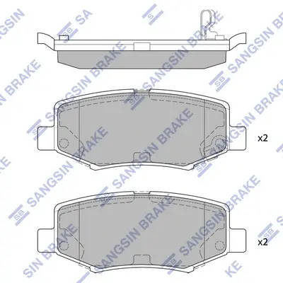Колодки гальмівні задні Dodge Nitro (07-), Jeep Wrangler (08-) HI-Q Hi-Q (SANGSIN) SP2186 (фото 1)