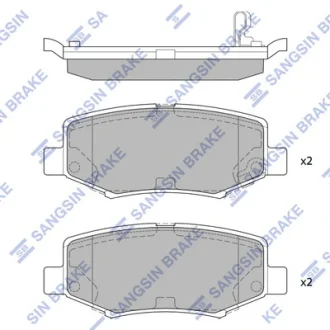 Колодки гальмівні задні Dodge Nitro (07-), Jeep Wrangler (08-) HI-Q Hi-Q (SANGSIN) SP2186