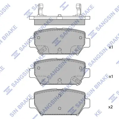 Колодки гальмівні задні Mitsubishi Eclipse (18-) HI-Q Hi-Q (SANGSIN) SP4394 (фото 1)