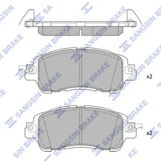 Колодки гальмівні передні Toyota Yaris (19-) HI-Q Hi-Q (SANGSIN) SP1974
