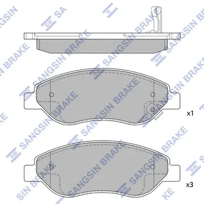 Колодки гальмівні передні Opel Corsa D (06-) HI-Q Hi-Q (SANGSIN) SP1878 (фото 1)