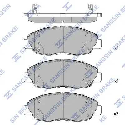 Колодки гальмівні передні Honda Civic (12-) HI-Q Hi-Q (SANGSIN) SP4478 (фото 1)