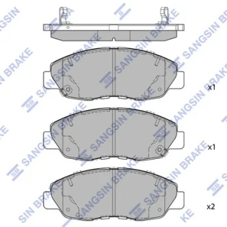 Колодки гальмівні передні Honda Civic (12-) HI-Q Hi-Q (SANGSIN) SP4478