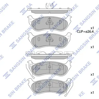 Колодки гальмівні задні Ford Explorer (05-) HI-Q Hi-Q (SANGSIN) SP1511 (фото 1)
