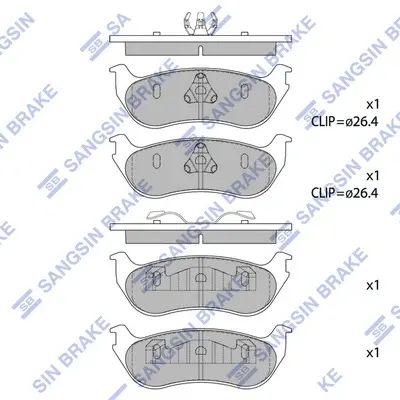 Колодки гальмівні задні Ford Explorer (-04) HI-Q Hi-Q (SANGSIN) SP1445 (фото 1)