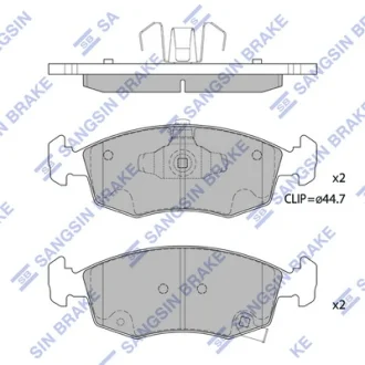 Колодки гальмівні передні Fiat 500 (12-) HI-Q Hi-Q (SANGSIN) SP1697