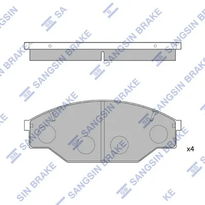 Колодки гальмівні передні Toyota Hi-Lux HI-Q Hi-Q (SANGSIN) SP1121 (фото 1)