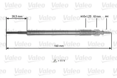 VALEO TOYOTA свічка розжарювання Avensis 2.0D-4D,Land Cruiser 4.5D-4D,Corolla,Rav 4 III Valeo 345177