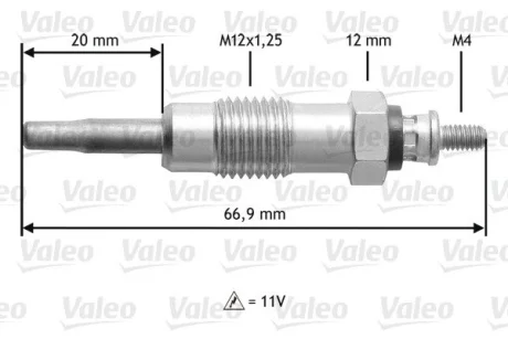 VALEO FIAT свічка розжарювання Duraterm FORD OPEL PEUGEOT RENAULT Valeo 345111