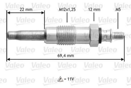 VALEO DB свічка розжарювання OM 601-603 93- Valeo 345116