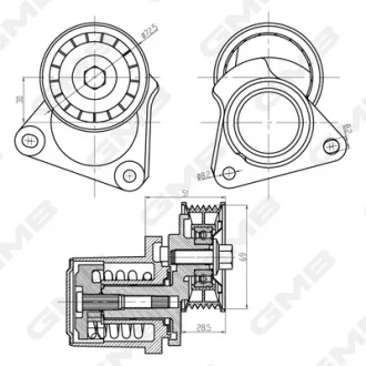 Ролік натяжний ременя генератора Ford Mondeo MK3 00–07 2.0 Duratec HE (CJBA, CJBB) GMB GAT32380