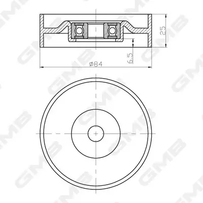 Ролік ременя ГРМ Nissan Almera/Primera/Note/Tiida (1.5/1.6/1.8 gasoline (QG15DE, QG16DE, QG18DE)) GMB GTC1180 (фото 1)